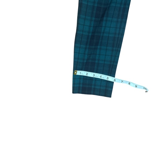 LOFT Marisa Plaid Pants 4P Petite Green Blue Tartan Ankle Career Preppy - Picture 6 of 8